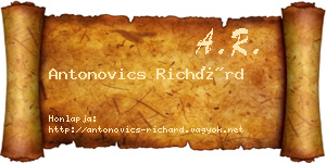 Antonovics Richárd névjegykártya